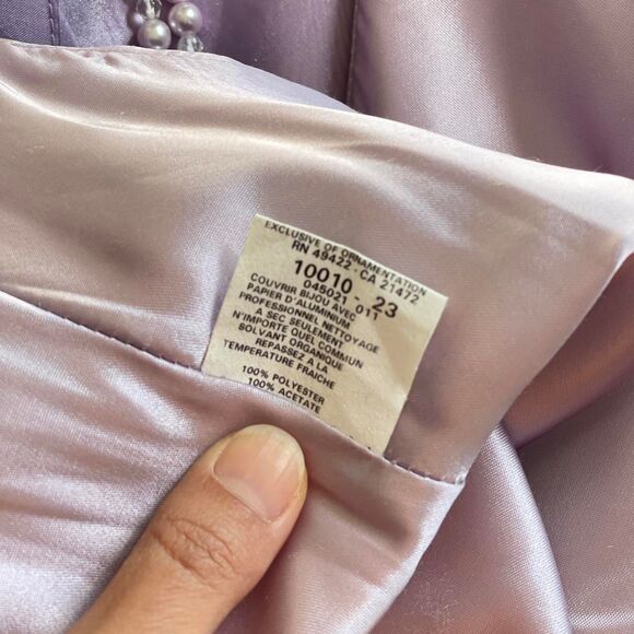 NWT Vintage 90’s Scott McClintock Purple Taffeta Beaded Gown Prom Dress Size 4 - Picture 10 of 12